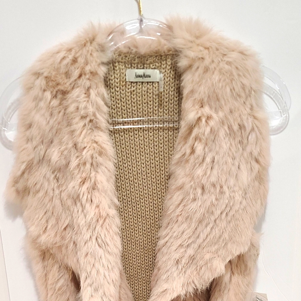 Neiman Marcus Rabbit Fur Vest Medium BNWT